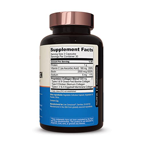 Live Conscious Beyond Collagen Multi Collagen Capsules - Types I, II, III, V & X Live ConsciousAu supplements