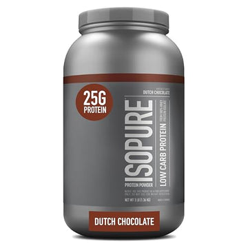 Isopure Dutch Chocolate Whey Isolate Protein Powder with Vitamin C & Zinc for Immune IsopureUS supplements