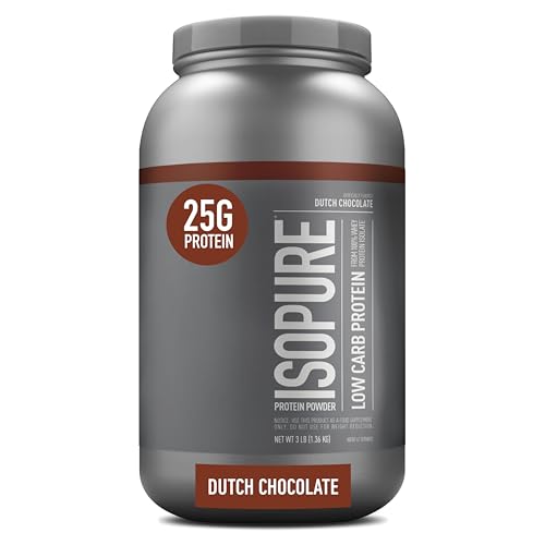 Isopure Dutch Chocolate Whey Isolate Protein Powder with Vitamin C & Zinc for Immune IsopureUS supplements