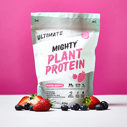 Mighty Ultimate Vegan Protein Powder, Super Berry Flavour, (17 Servings, 510g Bag without Scoop) MIGHTYUS supplements