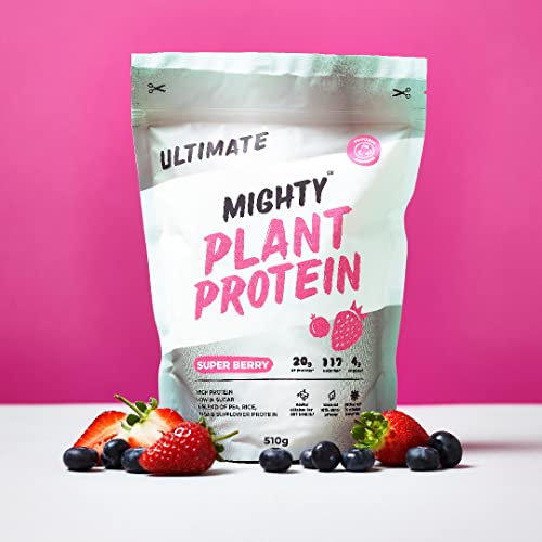 Mighty Ultimate Vegan Protein Powder, Super Berry Flavour, (17 Servings, 510g Bag without Scoop) MIGHTYAu supplements