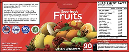 90 Capsules Each Bottle 540 Capsules superfoods Veggies Greens and Reds Fruits Triple Alpha PureUS supplements