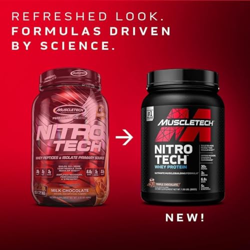 Whey Protein Powder, MuscleTech Nitro-Tech Whey Protein Isolate & Peptides, Protein MuscleTechUS supplements