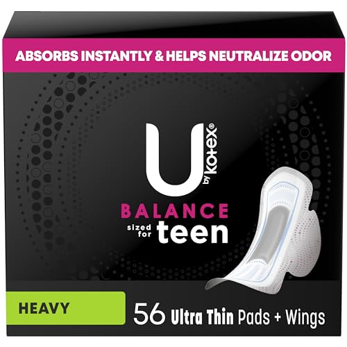 U by Kotex Balance Sized for Teens Ultra Thin Pads with Wings, Heavy Absorbency, 56 Count U by KotexAu supplements