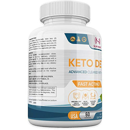 Advanced Keto Colon Cleanser & Detox for Weight Loss - Aids Healthy Colon Function Slim HeatUS supplements