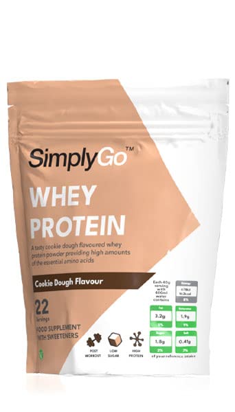SimplyGo Whey Protein Powder | 900g | Simply Add 30g to Water, Juice or Shakes (Cookie Dough) Simply SupplementsAu supplements
