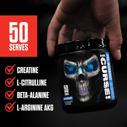 JNX SPORTS The Curse! Pre Workout Powder - Blue Raspberry 50 Servings | Preworkout JNX SPORTSUS supplements