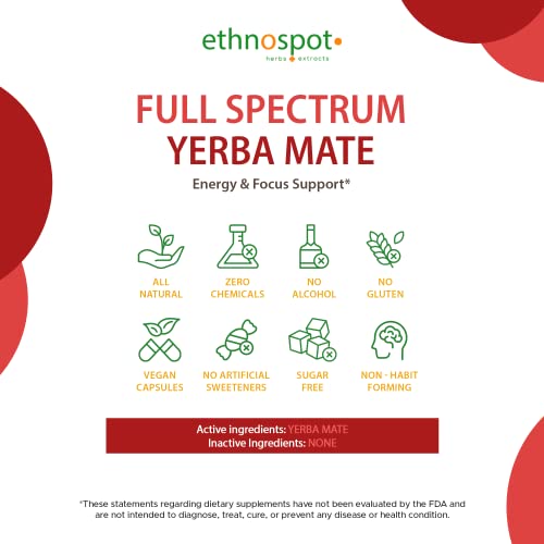 Full Spectrum Yerba Mate Capsules - Boosts Energy & Mental Focus - Supports Health EthnospotUS supplements