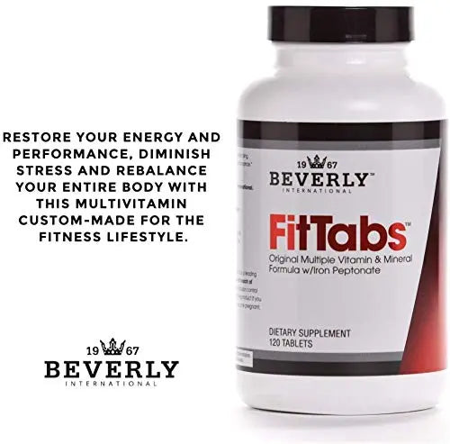 Beverly International Fit Tabs Daily Multi-Vitamin/Mineral with Iron Peptonate,120 Tablets. (30 Servings) Notice The Difference Beverly InternationalAu supplements