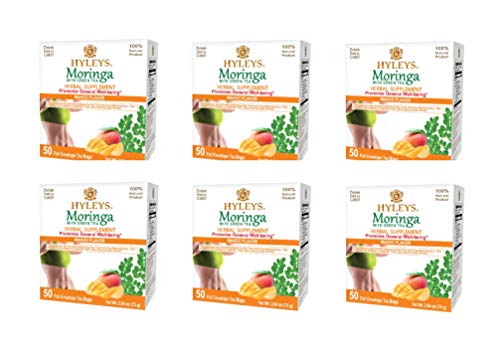 Hyleys Tea Moringa Oleifera with Mango Flavor - 50 Tea Bags (6 Pack - 300 Tea Bags total) (Miracle Tree Tea) HYLEYSUS supplements