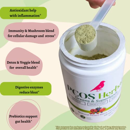 PCOS Herbal Green Superfood Probiotic Powder Mix: Hormonal Balance, Energy Boost PCOS Herbal TeaAu supplements