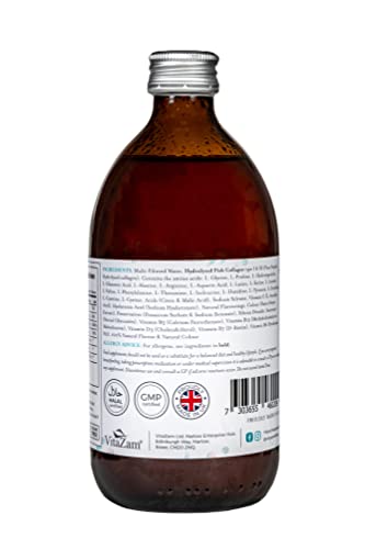 VitaZam Marine Collagen Liquid 10000mg with Hyaluronic Acid, Hydrolysed Peptide, Biotin for Hair, Skin, Nails, Joint, and Muscles, 500 ml VitaZamUS supplements