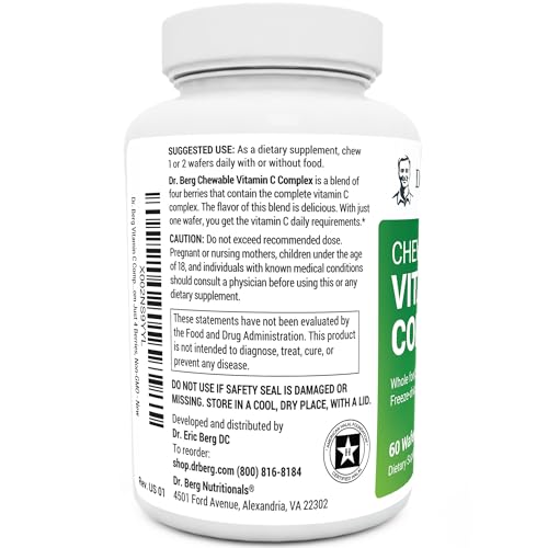 Dr. Berg's Vitamin C Complex Whole Food (60 Chewable) 100% Natural Vitamin C from Dr. Berg NutritionalsUS supplements