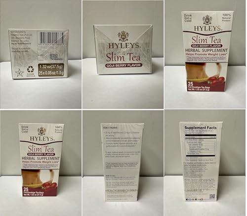 Hyleys Slim Tea Goji Berry Flavor - Weight Loss Herbal Supplement Cleanse and Detox Hyleys TeaUS supplements