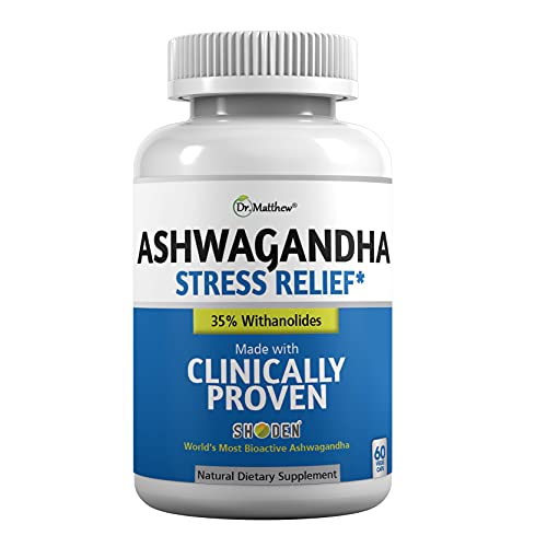 Aswagandha Vitamin Stress Relief Supplement. Cortisol Blocker Ashwagandha Capsules Dr. MatthewAu supplements