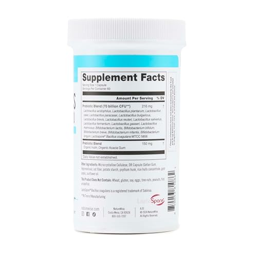 NatureWise Probiotics 70 Billion CFU - 17 Strains + Organic Prebiotics - Immune, Digestive & Gut Health Support for Women & Men - Vegetarian, Gluten-Free, Non-GMO - 60 Capsules[2-Month Supply] NatureWiseAu supplements