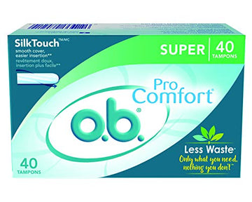 o.b. Pro-Comfort Non-Applicator Tampons, Super Absorbancy, 40 Count (Pack of 1) o.b.Au supplements