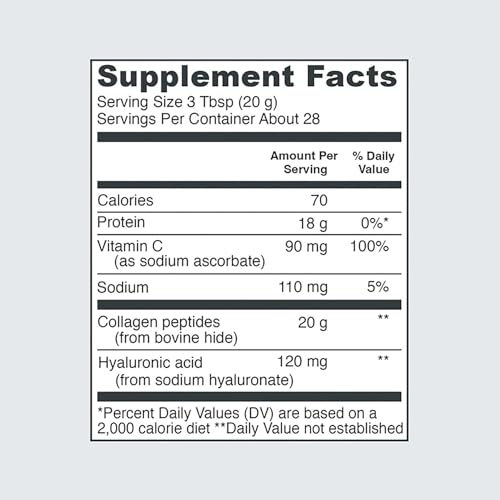 Vital Proteins Collagen Peptides Powder with Hyaluronic Acid and Vitamin C, Unflavored Vital ProteinsUS supplements