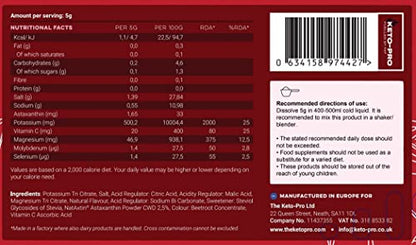 Keto-Pro Keto Electrolytes 80g | Electrolyte Powder Sachets for Extra Convenience Keto-Pro Fuelled by FATUS supplements