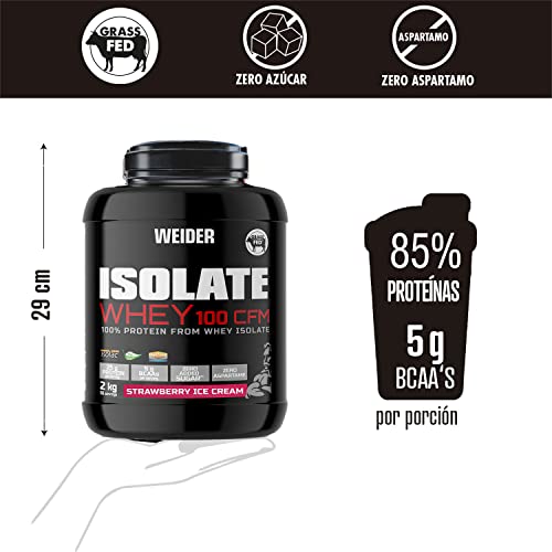 Weider Isolate Whey 100 CFM (2kg) Strawberry Ice Cream Flavour. Protein Powder with 25g Proteins WeiderAu supplements