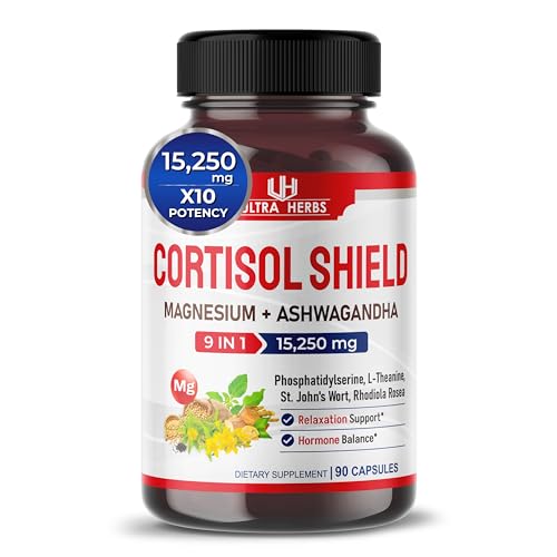 CORTISOL SHIELD 9 IN 1 - 15,250mg Magnesium + Ashwagandha with Phosphatidylserine ULTRA HERBSUS supplements