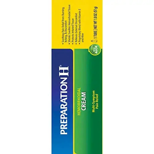 Preparation H Hemorrhoid Symptom Treatment Cream (2 x 1.8 Ounce Tube), Maximum Strength Multi-Symptom Pain Relief with Aloe Preparation HAu supplements