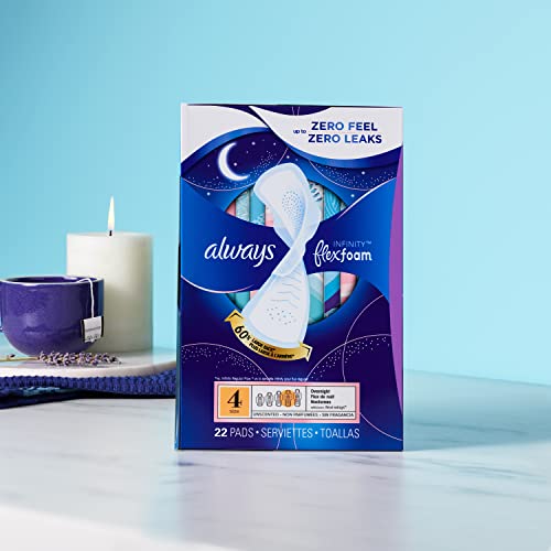 Always Infinity Feminine Pads For Women, Size 4 Overnight Absorbency, Multipack, With Flexfoam AlwaysAu supplements