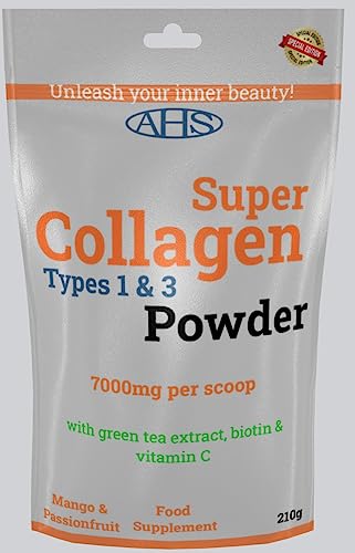 AHS Super Flavoured (Mango & Passionfruit) Collagen Powder 7000MG Per Scoop with Green Tea Extract AHSAu supplements