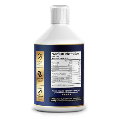 Nutrality Marine Collagen Sugar Free Liquid | Peptides, Hyaluronic Acid, Silica, Biotin, 10000mg Type 1 NutralityUS supplements