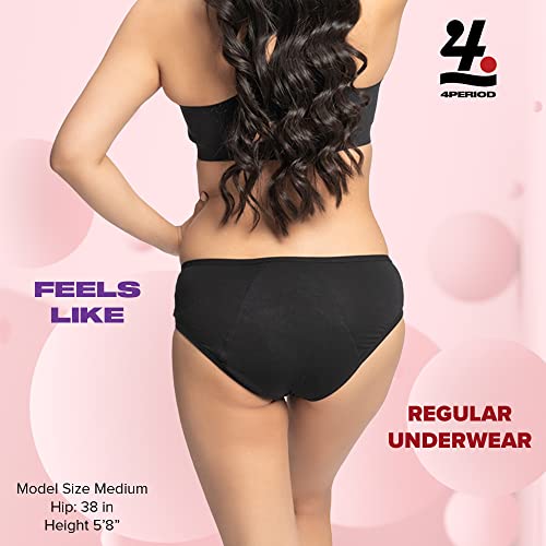 4period High Absorbency for Heavy Flow Period Panties; Leakproof, for Teens and Women (3 Black, X-Large) 4periodAu supplements