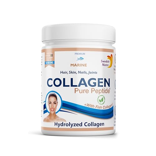 Swedish Nutra Powder Marine Collagen - Pack of 300g, 30 Day Supply | Minimize Fine Lines, Wrinkles & Improve Skin Elasticity | High Absorption Rate Swedish NutraAu supplements