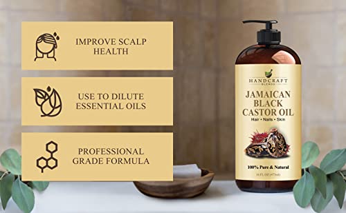 Handcraft Blends Jamaican Black Castor Oil for Hair Growth, Eyelashes and Eyebrows Handcraft BlendsAu supplements