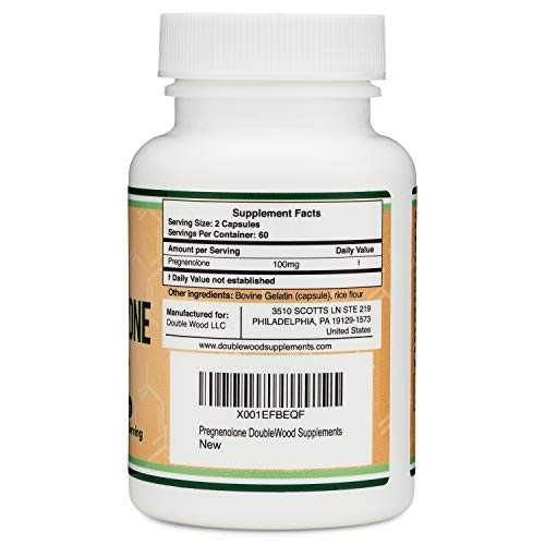 Pregnenolone 100mg per Serving (Converted to Progesterone to Boost Progesterone Double Wood SupplementsUS supplements