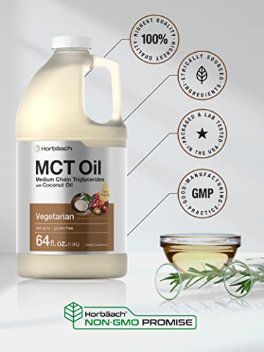 MCT Oil 64 oz | 100% Pure | Blends with Coffee, Tea, Juice and Liquids | Value Size Unflavo HorbäachUS supplements