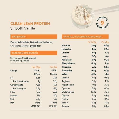 Vegan Protein Powders by Nuzest - Clean Lean Protein - Smooth Vanilla - Plant Based Pea Protein Shake NuzestUS supplements