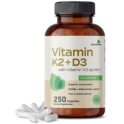 Futurebiotics Vitamin K2 (MK7) with D3 Supplement - Non-GMO Formula - 5000 IU Vitamin FuturebioticsUS supplements