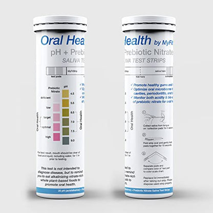 pH and Prebiotic Nitric Oxide Test Strip by MyFitStrip - Track and Monitor Saliva Alkalinity MyFitStripUS supplements