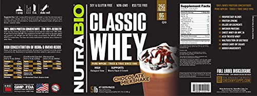NutraBio Classic Whey Protein Powder- Full-Spectrum Amino Acid Profile - No Fillers NutraBioUS supplements