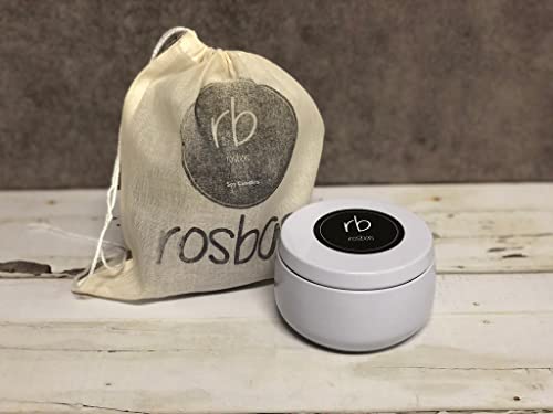 Rosbas Candle, Fraser Fir Scented, Natural Soy Wax, White Metallic Tin, 6 oz, Cotton Wick, Long Burn Time rosbasAu supplements