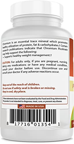 Best Naturals Chromium Picolinate Tablet, 200 mcg, 240 Count Best NaturalsAu supplements