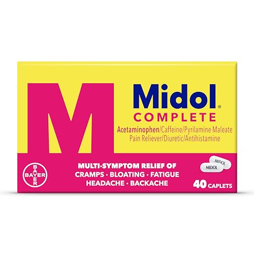 Midol Complete Menstrual Pain Relief Caplets, 40 Count - Provides Cramp, Headache, and Bloating Relief MidolAu supplements