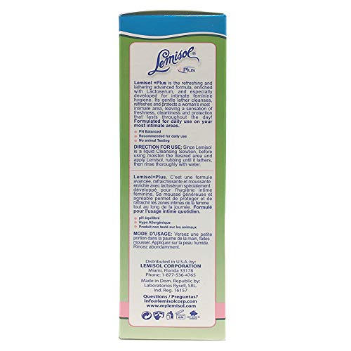 Lemisol Plus, Gentle Daily Feminine Cleanser, Original Refreshing Formula - 8 Oz (Pack of 3) LemisolAu supplements