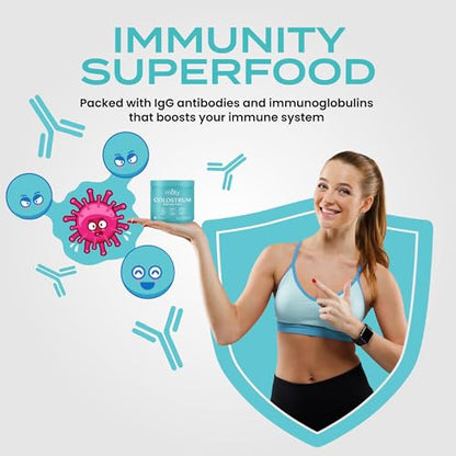 Moty Bovine Colostrum Grass Fed Powder Supplement for Gut Health, Muscle Recovery MotyUS supplements