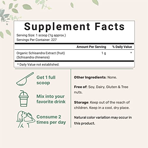 Organic Schisandra Extract Powder, 8 Ounce, Traditional Adaptogen and Filler Micro IngredientsAu supplements