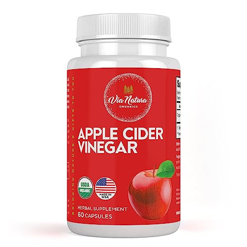 Via Natura Organics Apple Cider Vinegar Capsules 1000mg | Organic Herbal Supplement Via Natura OrganicsUS supplements