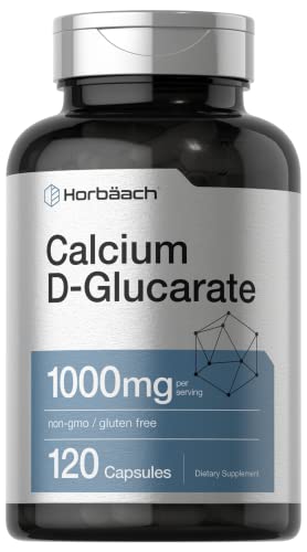 Calcium D-Glucarate 1000mg | 120 Capsules | Non-GMO, Gluten Free Supplement HorbäachAu supplements