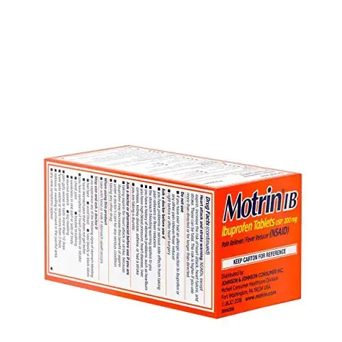 Motrin IB, Ibuprofen 200mg Tablets, Pain Reliever & Fever Reducer for Muscular Aches, Headache, Backache, Menstrual Cramps & Minor Arthritis Pain, NSAID, 100 Ct MotrinAu supplements