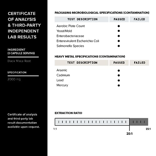 40,000mg Pure Black Maca Root Extract - Ultra Concentrated 20:1 Single Origin Wildcrafted ToniiqUS supplements