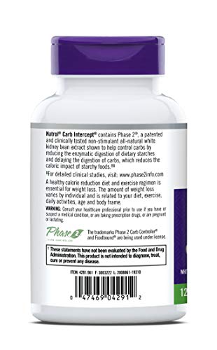 Natrol Carb Intercept with Phase 2 Carb Controller Capsules, White Kidney Bean Extract NatrolUS supplements