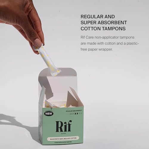 Rif Care Organic Cotton Non Applicator Tampons Regular Absorbency 18 Count Rif careAu supplements